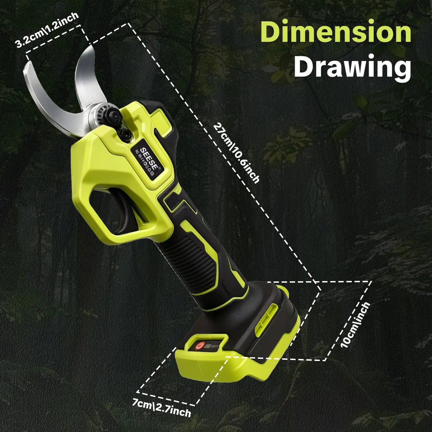SEESE Electric Pruning Shears for Gardening 21V Cordless