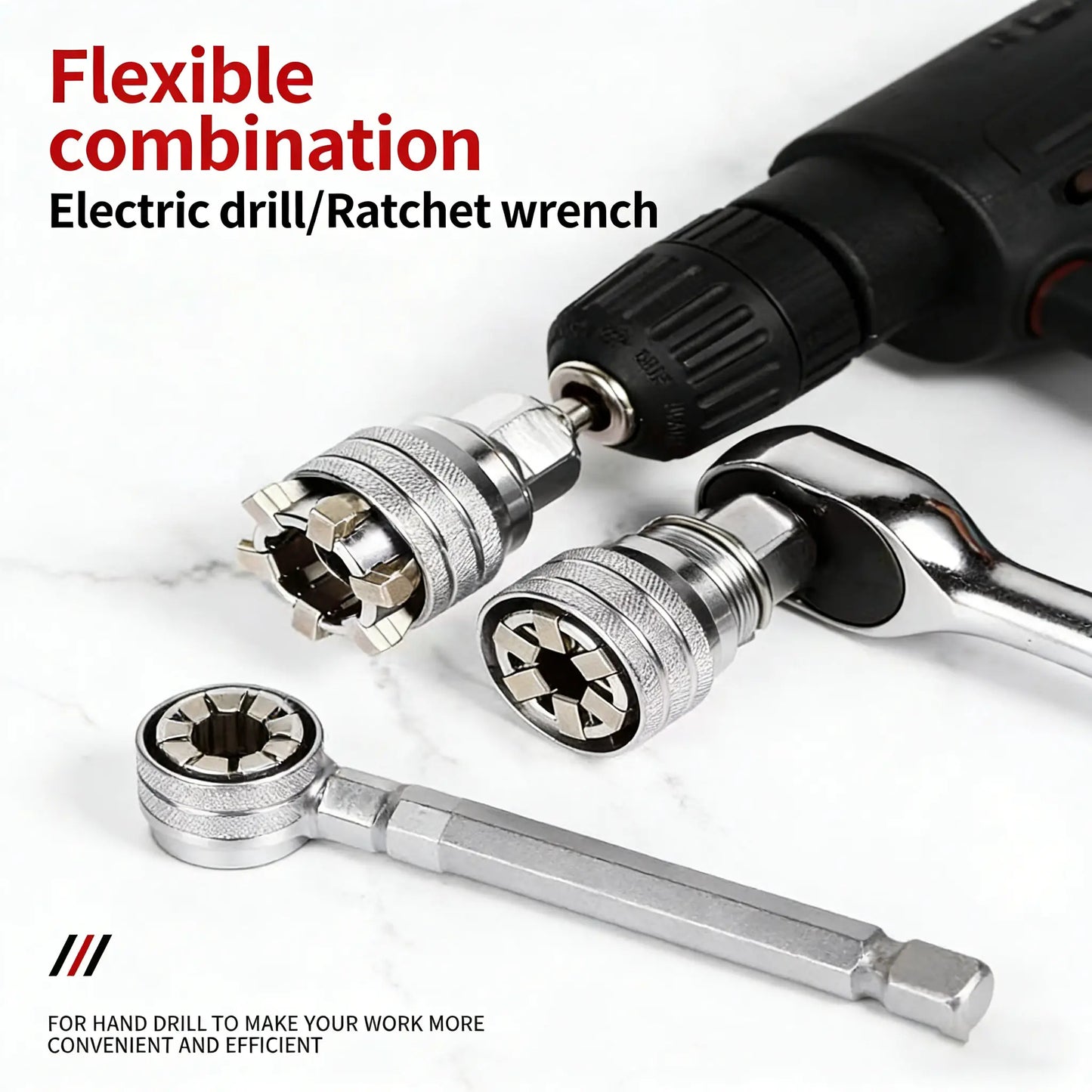 Multi-Function Universal Socket Wrench Tool - Adjustable for Fast Repairs