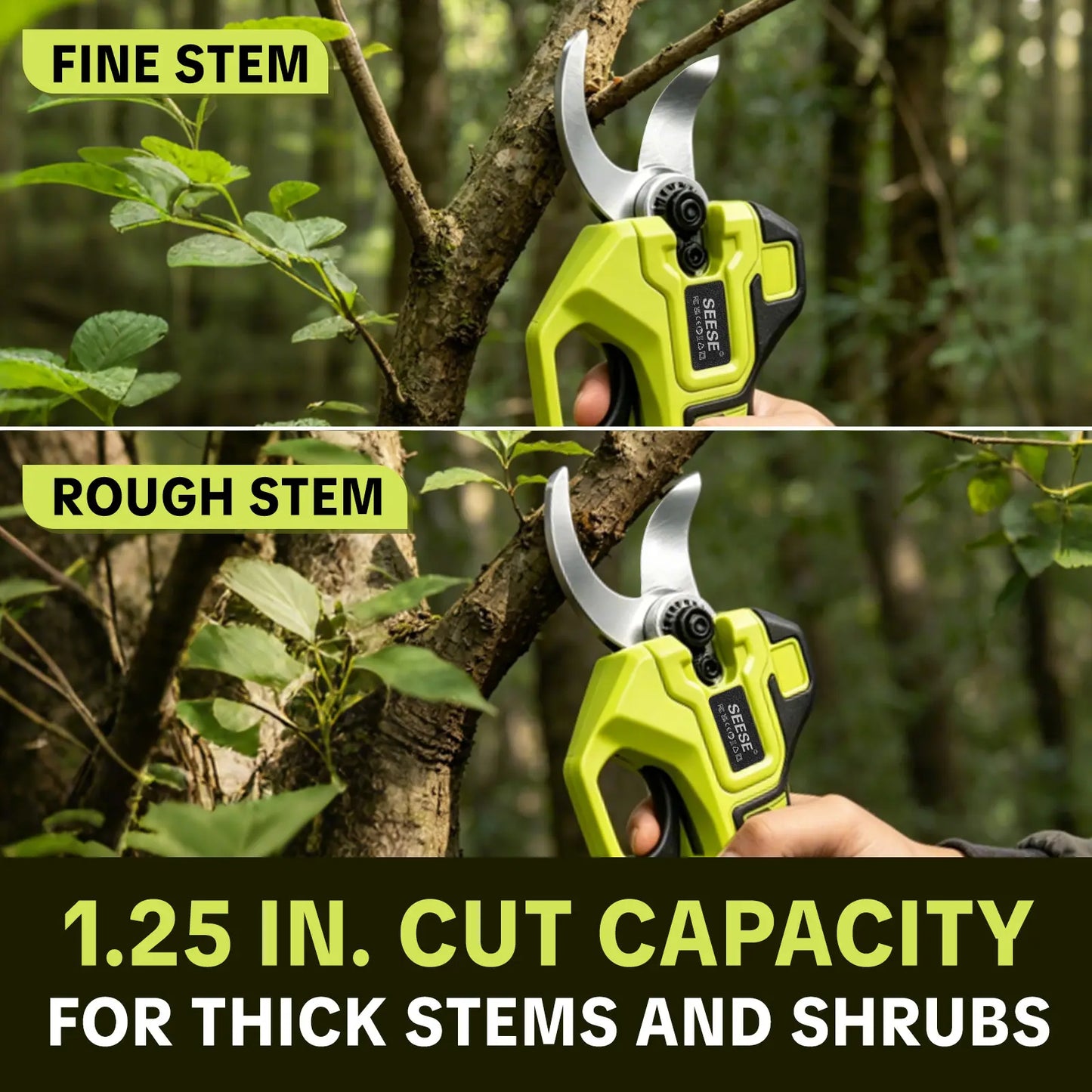 SEESE Electric Pruning Shears for Gardening 21V Cordless