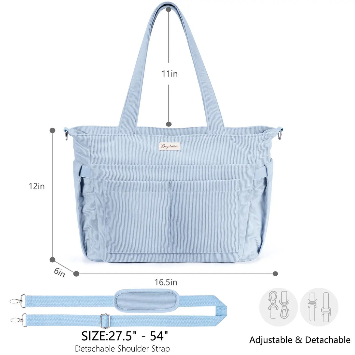 Bagstellar Corduroy Tote Bag for Women - 15.6" Laptop